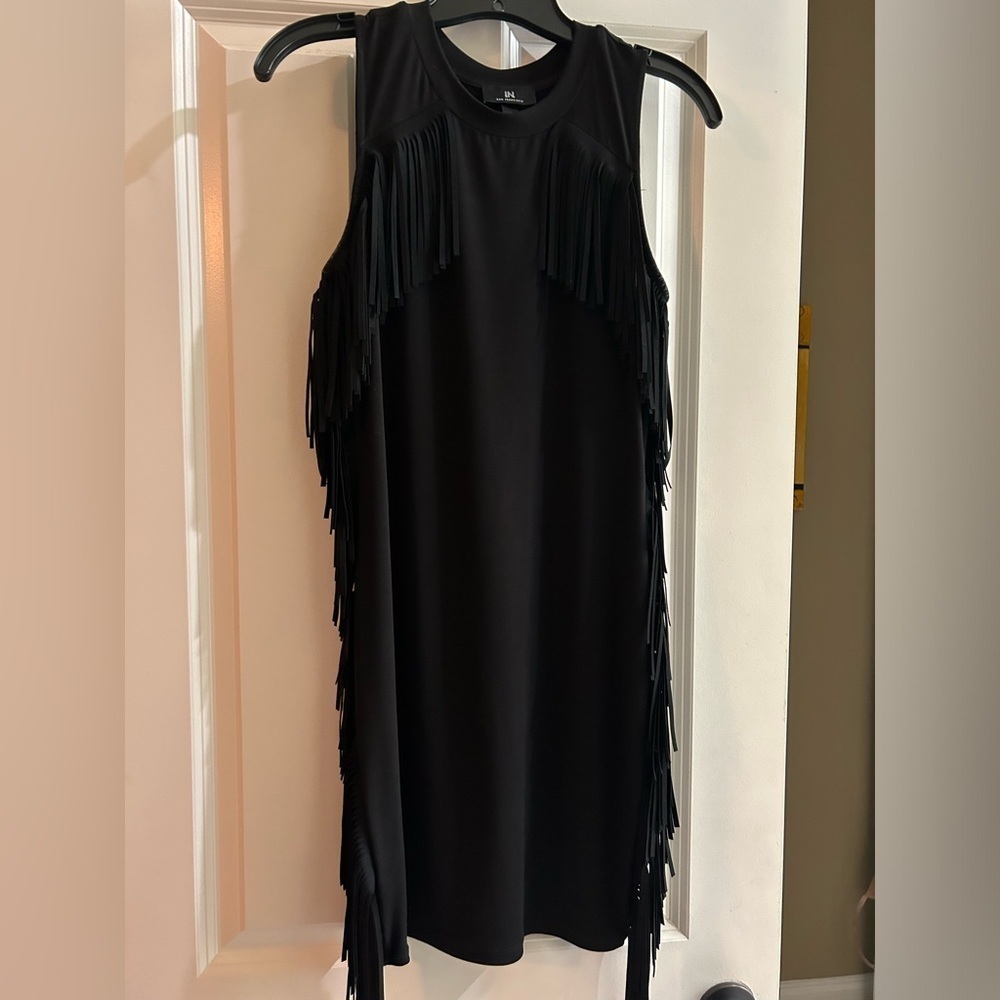 Black fringe dress